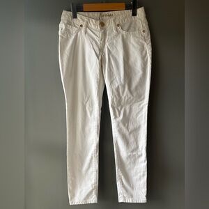 Marciano, size 28, white with gold accents jeans, cotton blend, slim leg